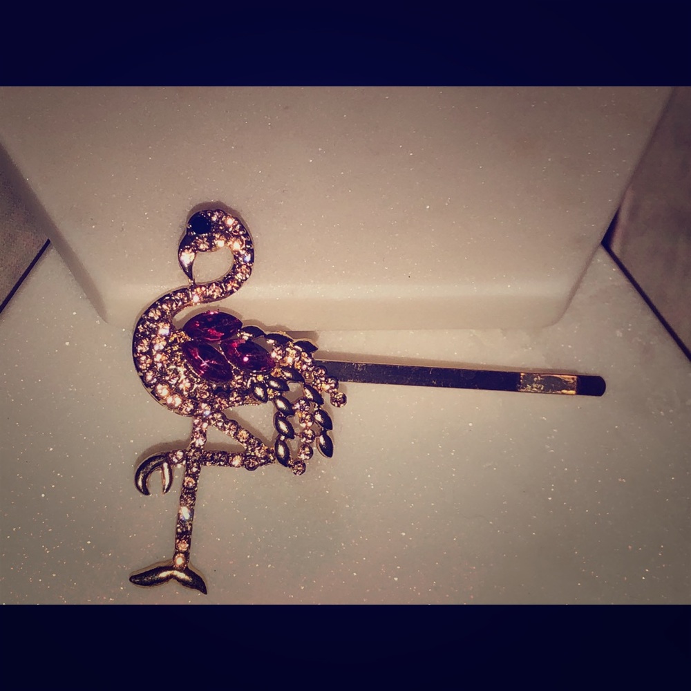 Flamingo hair barrettes